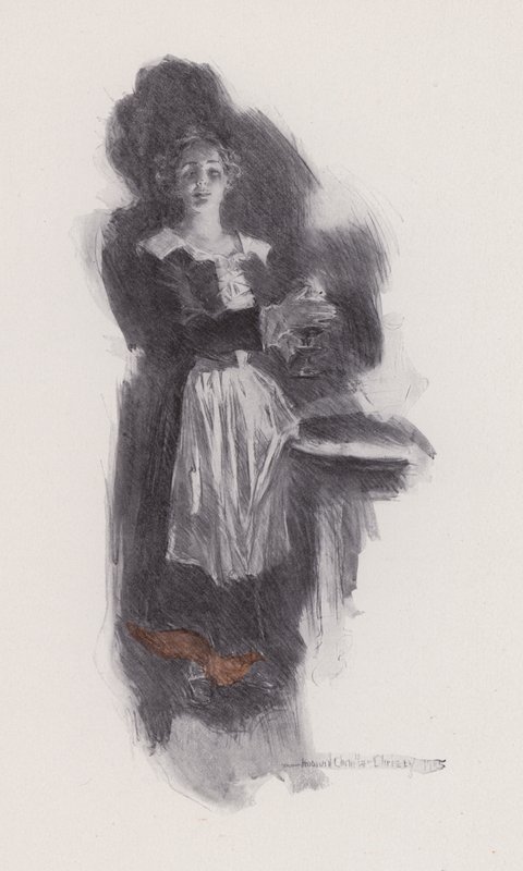 Illustrasjon for Evangeline, A Tale of Arcadie, av Henry Wadsworth Longfellow (litho) av Howard Chandler (after) Christy