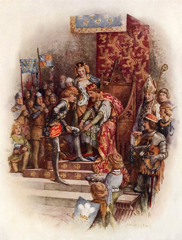 Edward, den svarte prinsen og strømpebåndsordenen (farge litho) av Howard Davie