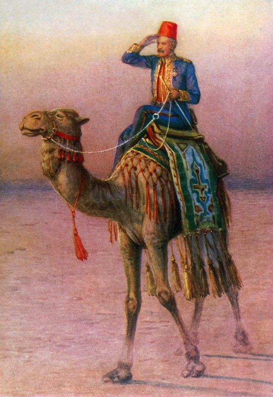 General Gordon i ørkenen (farge litho) av Howard Davie