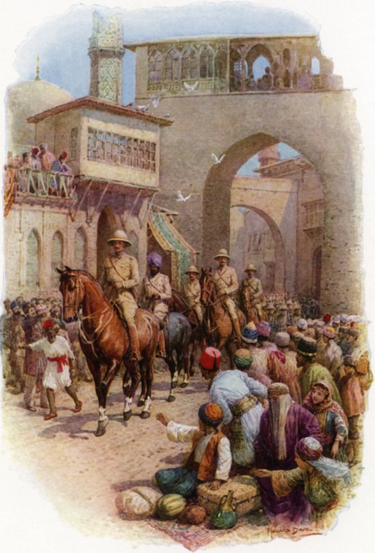 General Maude kommer inn i Bagdad. The Metropolis of the East 11. mars av Howard Davie