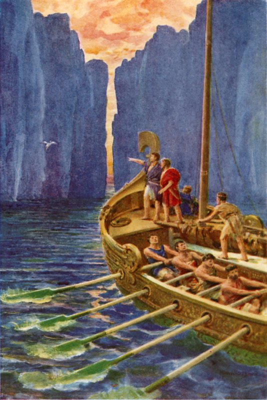 "Hera har sendt oss en pilot; la oss følge den utspekulerte fuglen" (farge litho) av Howard Davie