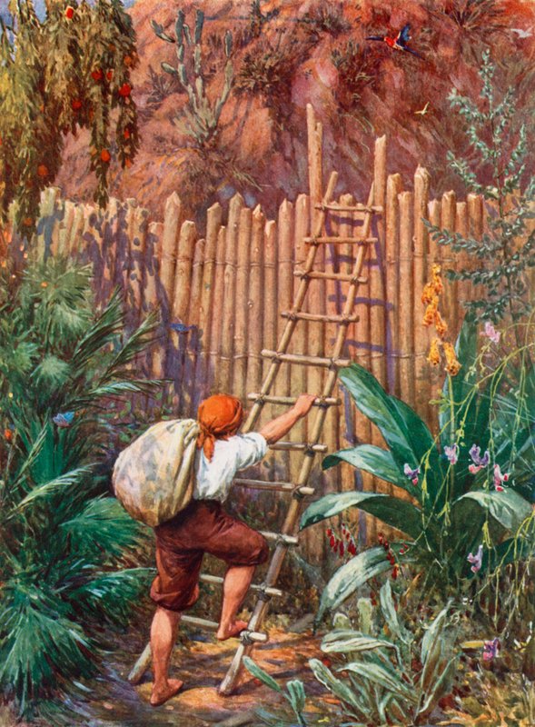 Illustrasjon for Robinson Crusoe av Howard Davie