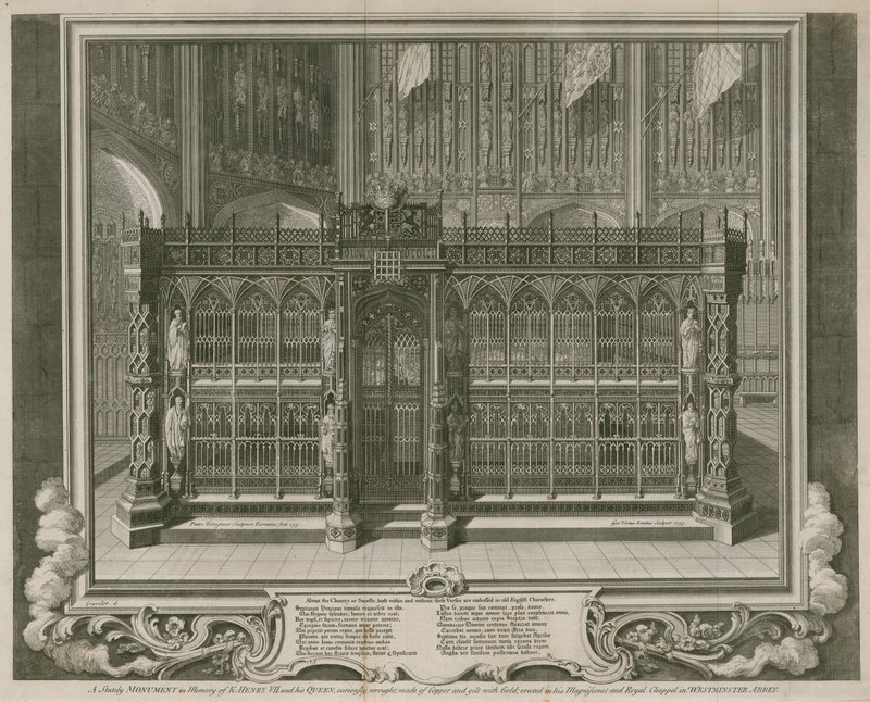 Et staselig monument til minne om kong Henry VII og hans dronning av Hubert Francois Gravelot