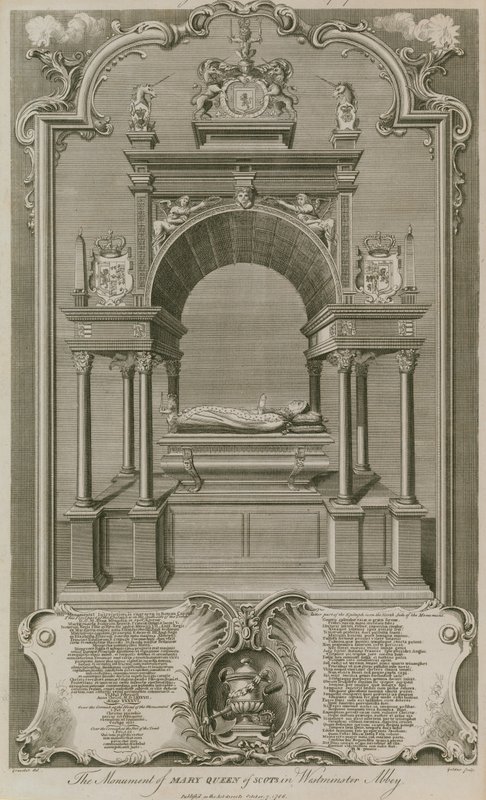 Monumentet til Mary Queen of Scots av Hubert Francois Gravelot