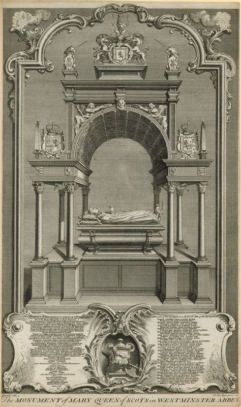 Monumentet til Mary Queen of Scots av Hubert Francois Gravelot