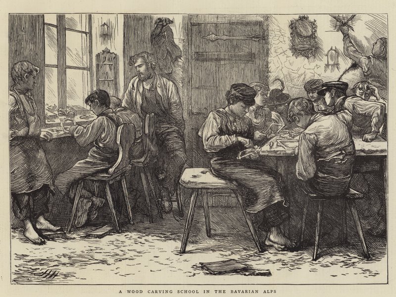 En treskjærerskole i de bayerske alpene av Hubert von Herkomer