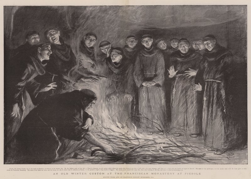 En gammel vinterskikk ved fransiskanerklosteret i Fiesole av Hubert von Herkomer