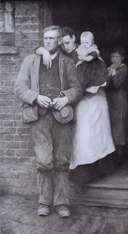 På streik (litho) av Hubert von Herkomer