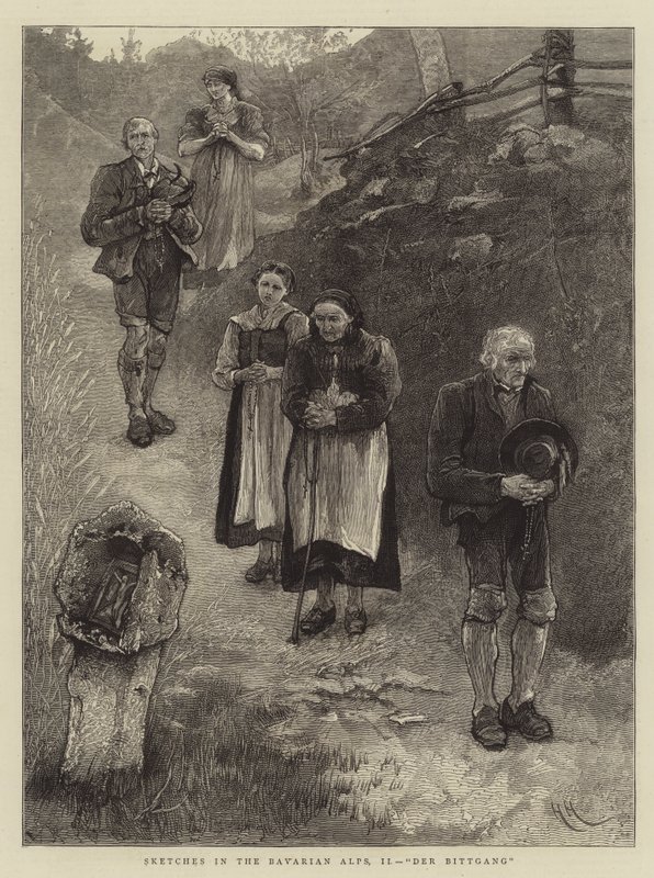 Skisser i de bayerske alpene, II, Der Bittgang av Hubert von Herkomer