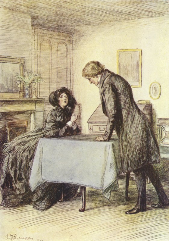 Illustrasjon for Janets Repentance av George Eliot av Hugh Thomson