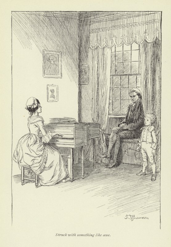 Illustrasjon for Mr Gilfils Love Story av George Eliot av Hugh Thomson