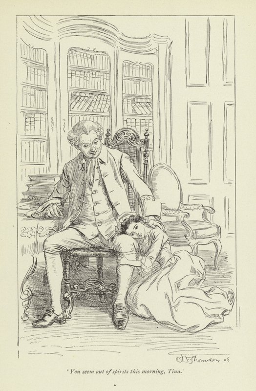 Illustrasjon for Mr Gilfils Love Story av George Eliot av Hugh Thomson