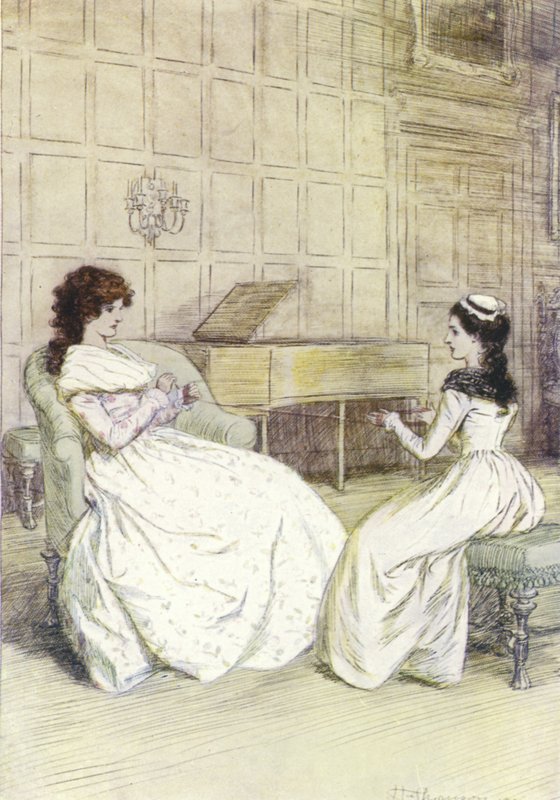 Illustrasjon for Mr Gilfils Love Story av George Eliot av Hugh Thomson