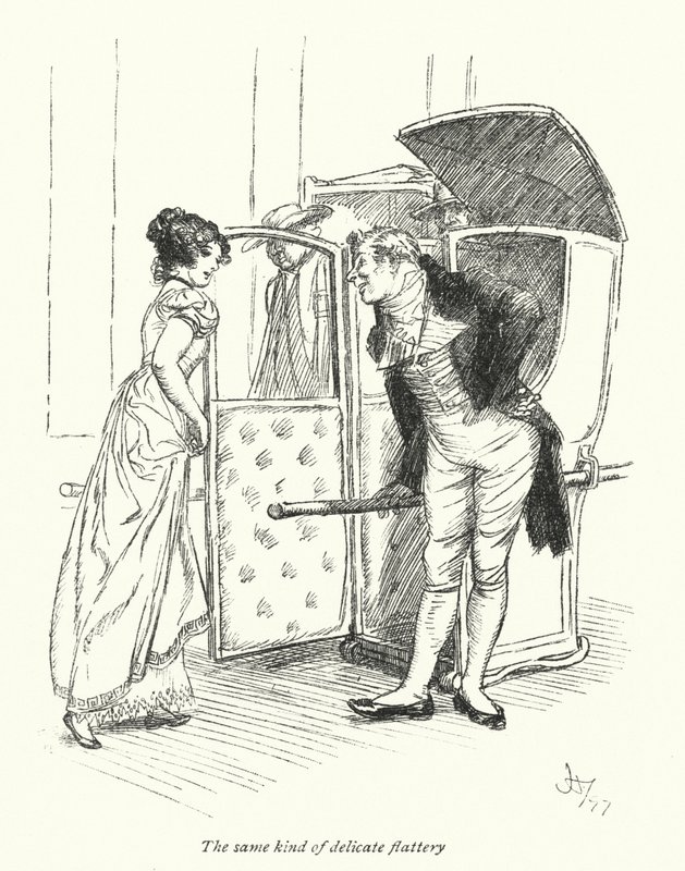 Illustrasjon for Northanger Abbey av Jane Austen (litho) av Hugh Thomson