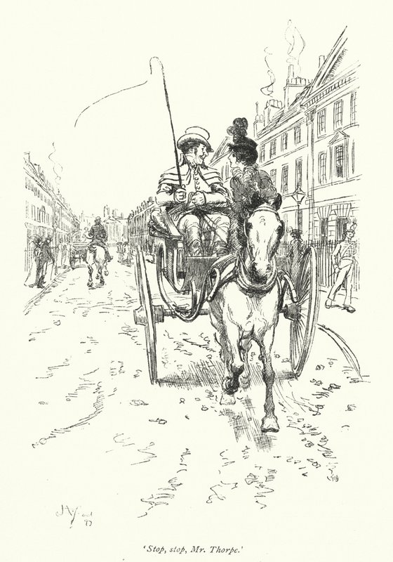 Illustrasjon for Northanger Abbey av Jane Austen (litho) av Hugh Thomson