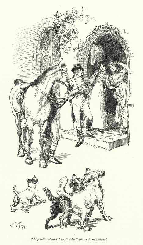 Illustrasjon for Northanger Abbey av Jane Austen (litho) av Hugh Thomson