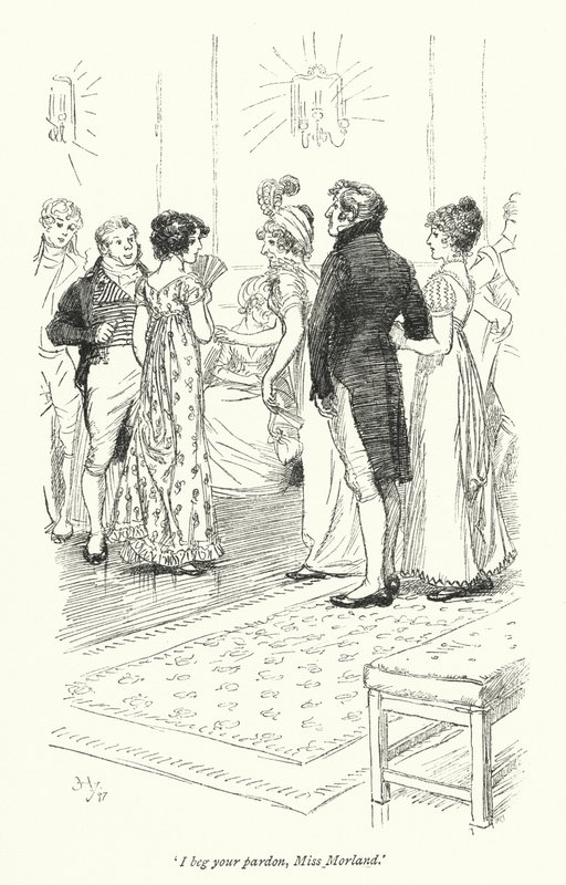 Illustrasjon for Northanger Abbey av Jane Austen (litho) av Hugh Thomson