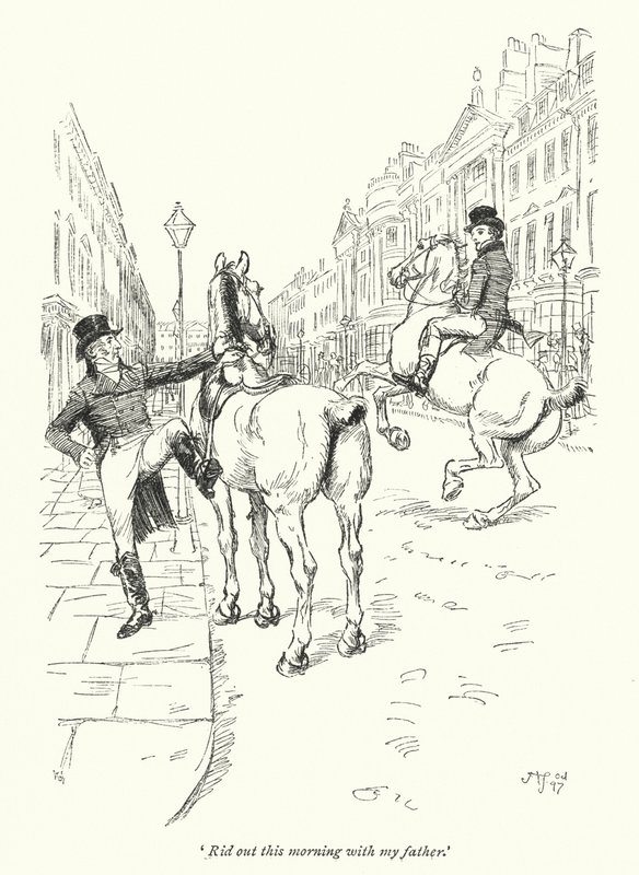 Illustrasjon for Northanger Abbey av Jane Austen (litho) av Hugh Thomson