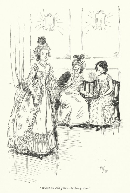 Illustrasjon for Northanger Abbey av Jane Austen (litho) av Hugh Thomson