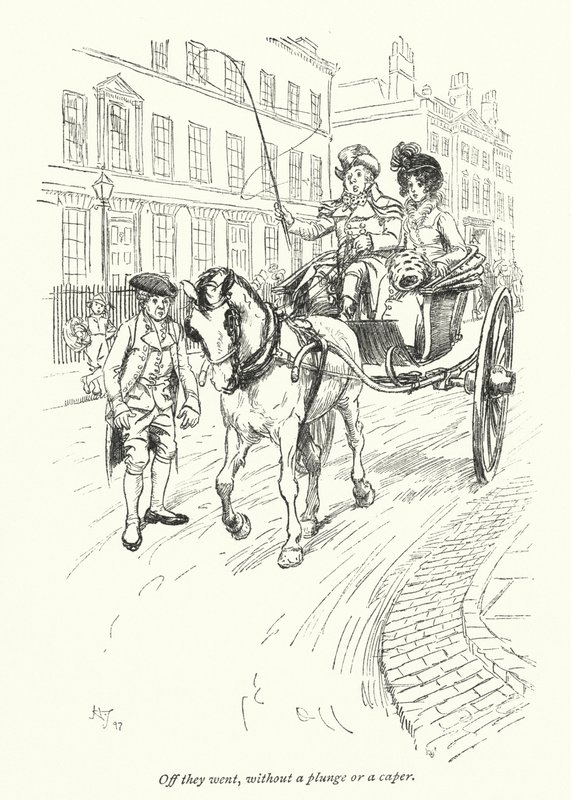 Illustrasjon for Northanger Abbey av Jane Austen (litho) av Hugh Thomson