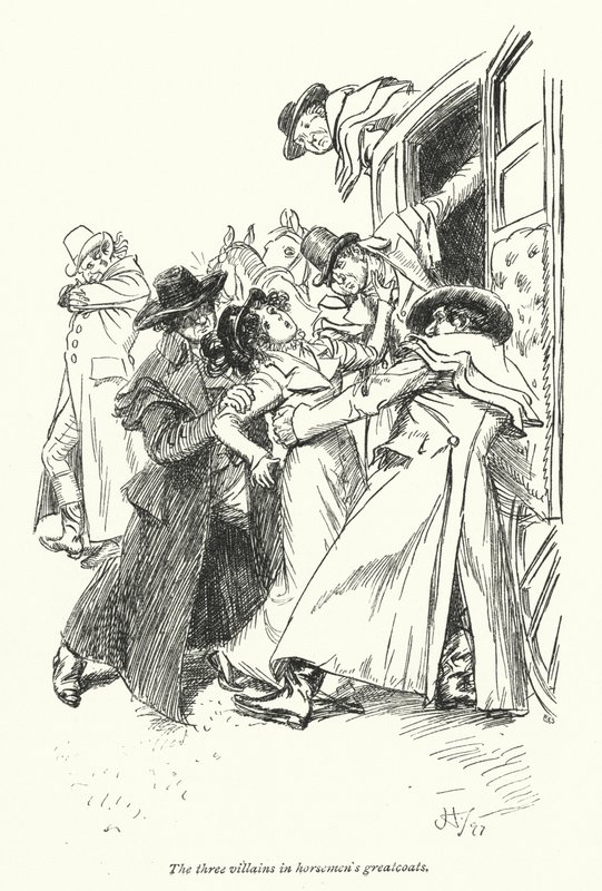 Illustrasjon for Northanger Abbey av Jane Austen (litho) av Hugh Thomson