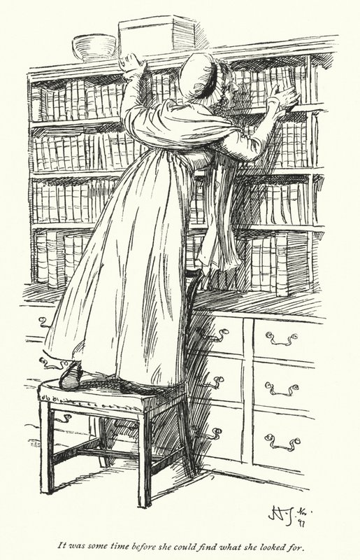 Illustrasjon for Northanger Abbey av Jane Austen (litho) av Hugh Thomson