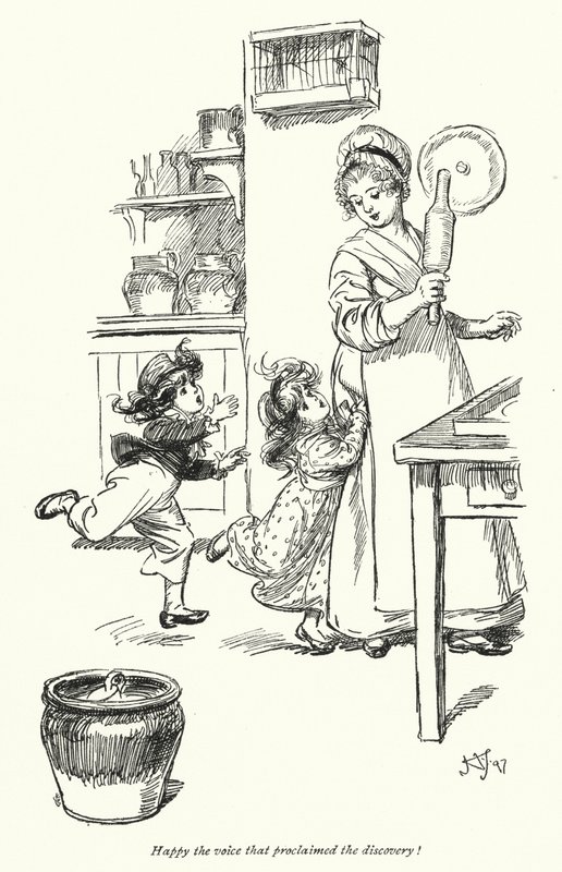 Illustrasjon for Northanger Abbey av Jane Austen (litho) av Hugh Thomson