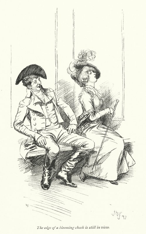 Illustrasjon for Northanger Abbey av Jane Austen (litho) av Hugh Thomson