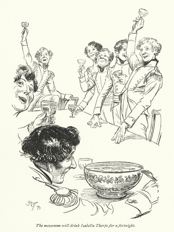 Illustrasjon for Northanger Abbey av Jane Austen (litho) av Hugh Thomson