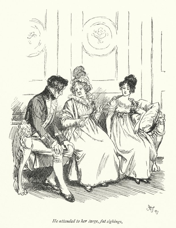 Illustrasjon for Persuasion av Jane Austen (litho) av Hugh Thomson