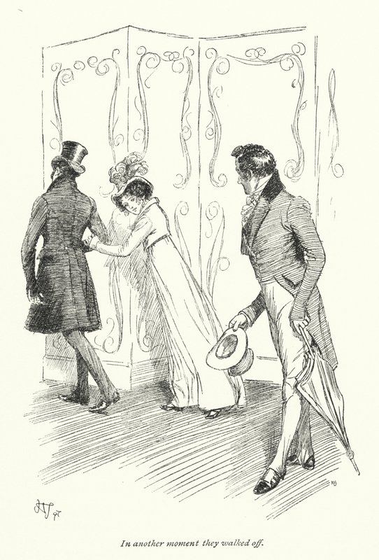 Illustrasjon for Persuasion av Jane Austen (litho) av Hugh Thomson