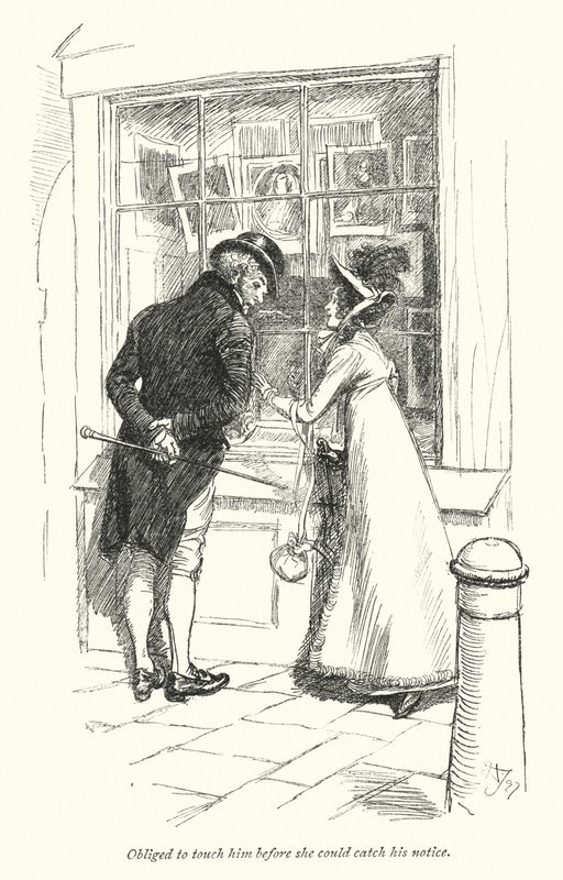 Illustrasjon for Persuasion av Jane Austen (litho) av Hugh Thomson