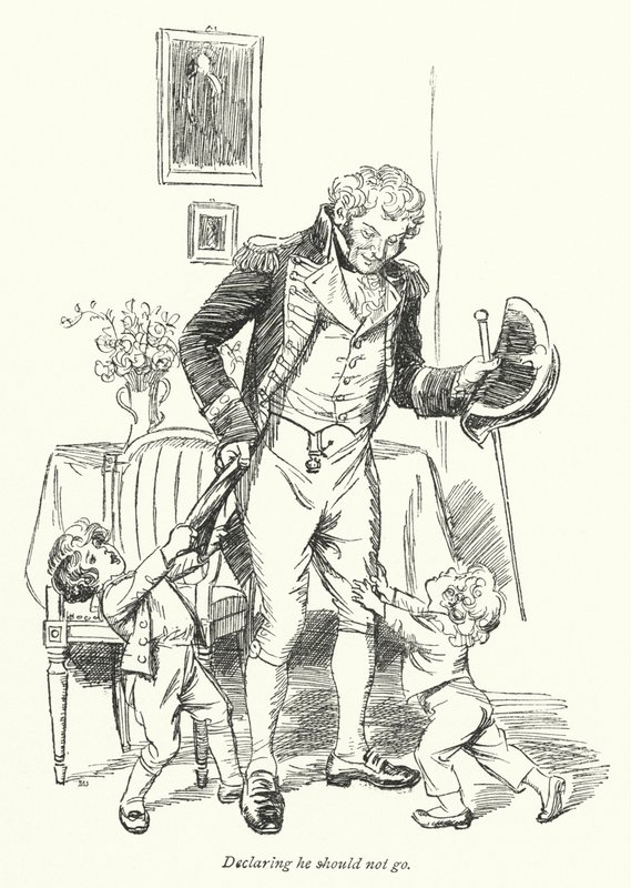 Illustrasjon for Persuasion av Jane Austen (litho) av Hugh Thomson