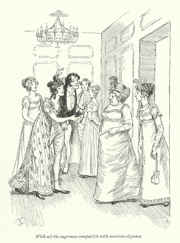 Illustrasjon for Persuasion av Jane Austen (litho) av Hugh Thomson