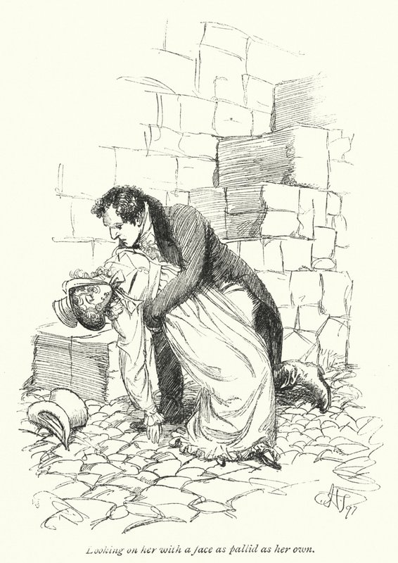 Illustrasjon for Persuasion av Jane Austen (litho) av Hugh Thomson