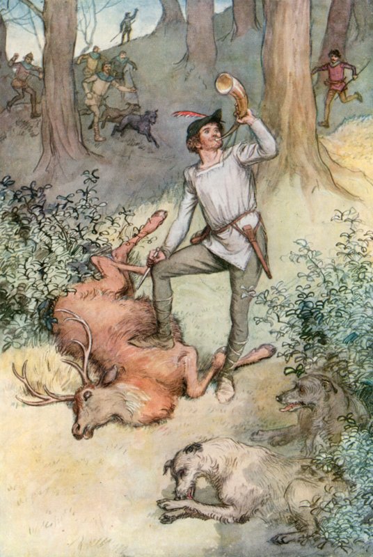 Illustrasjon for Shakespeares As You Like It av Hugh Thomson