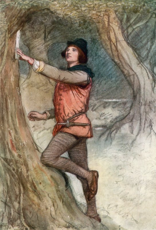 Illustrasjon for Shakespeares som du liker det av Hugh Thomson