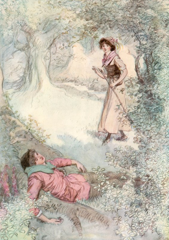 Illustrasjon for Shakespeares som du liker det av Hugh Thomson