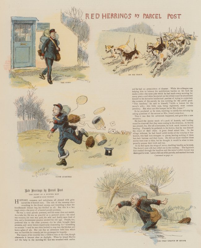 Red Herrings av pakkepost (chromolitho) av Hugh Thomson