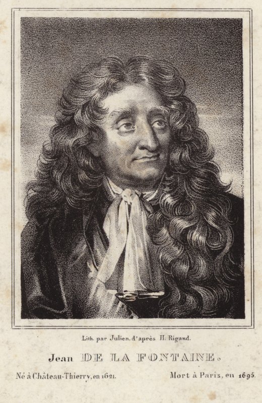 Portrett av Jean de La Fontaine av Hyacinthe Francois Rigaud