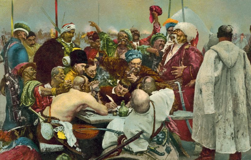 Svar fra Zaporozhian-kosakkene til Sultan Mehmed IV fra det osmanske riket av Ilya Efimovich after Repin