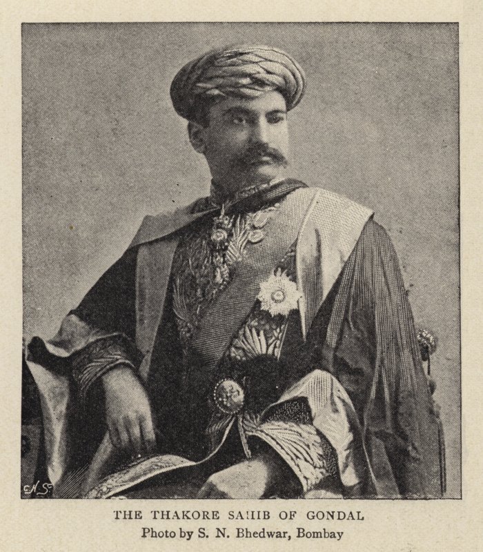 Thakore Sahib fra Gondal (gravering) av Indian School