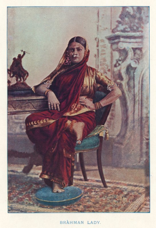 Indiske innfødte: Brahman Lady (farget bilde) av Indian photographer