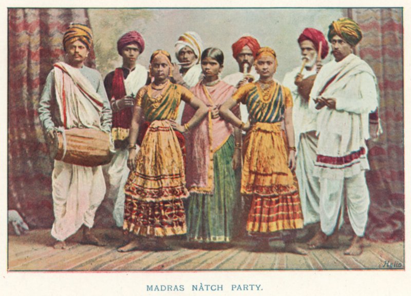 Indiske innfødte: Madras Natch Party (farget bilde) av Indian photographer