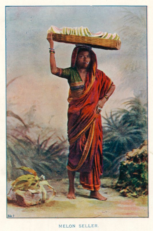 Indiske innfødte: Melonselger (farget bilde) av Indian photographer