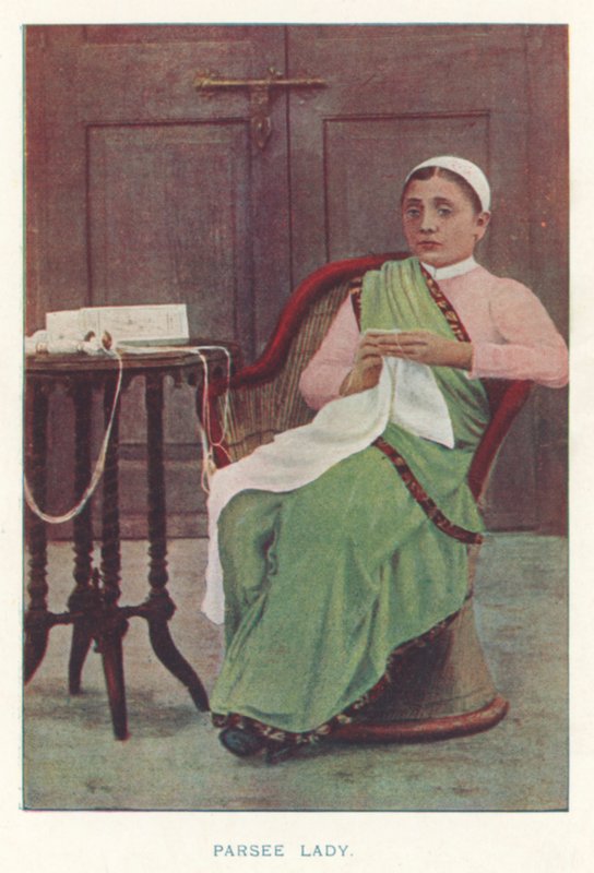 Indiske innfødte: Parsee Lady (farget bilde) av Indian photographer