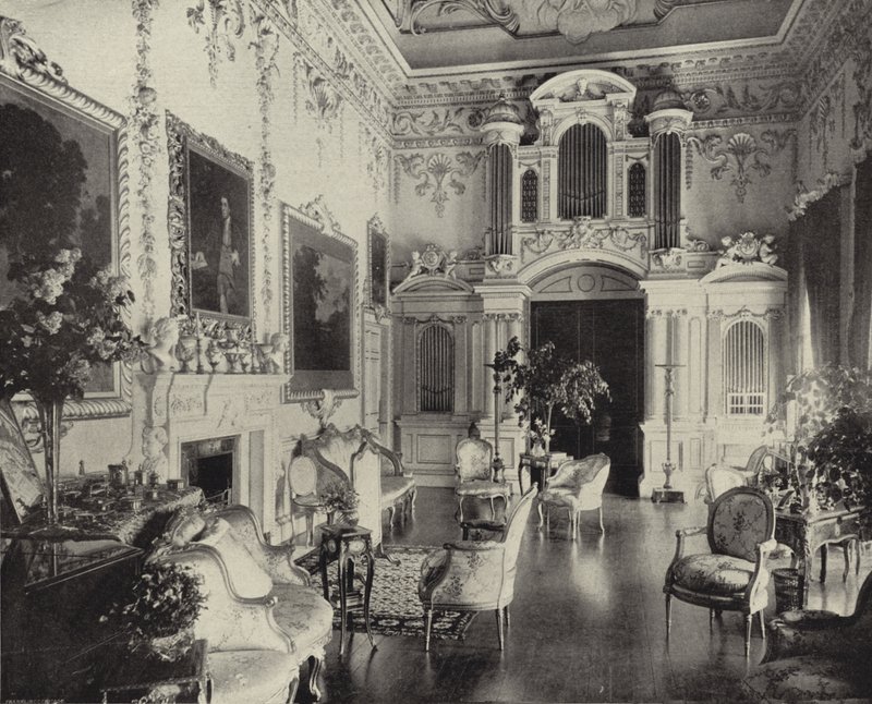 Salong, Carton House, Co. Kildare (s/hvitt-bilde) av Irish Photographer