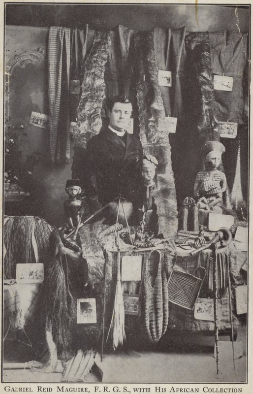 Gabriel Reid Maguire, irsk oppdagelsesreisende, med sin afrikanske samling av Irish Photographer