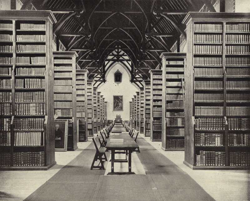 The Library, Maynooth College (s/hvitt bilde) av Irish Photographer