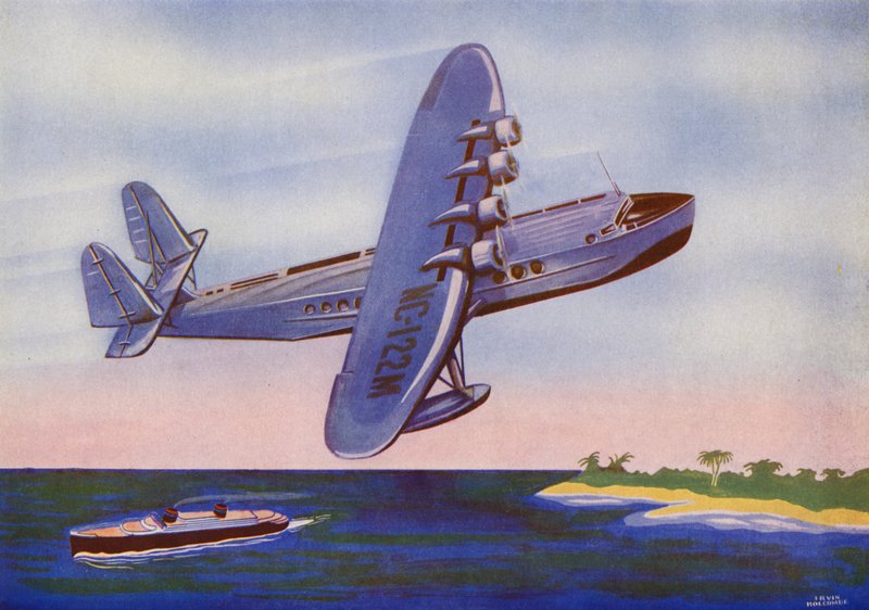 Sikorsky S-42, Bermuda Clipper (fargelitografi) av Irvin L. Holcombe